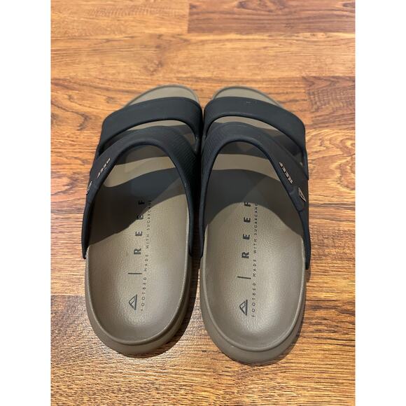 Reef Men’s Oasis 2-Bar Slides Black/Gray Size 9 – Beach Vibes Comfort - Picture 9 of 10
